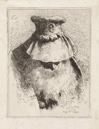 Starší muž s velkým kloboukem, z Raccolta di Teste (sbírka hlav) od Giovanni Domenico Tiepolo