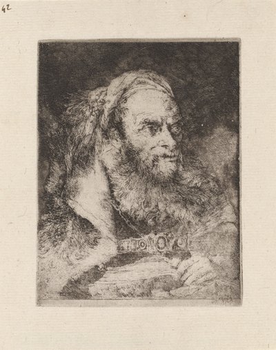 Hlava orientálního, kniha v ruce, z Raccolta di Teste (sbírka hlav) od Giovanni Domenico Tiepolo