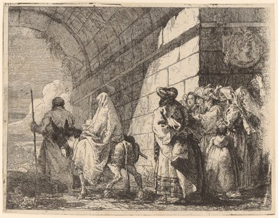 Svatá rodina opouští město od Giovanni Domenico Tiepolo