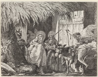 Josef a Marie se připravují k odchodu od Giovanni Domenico Tiepolo