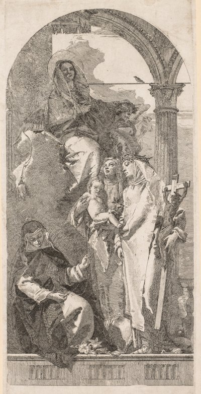 Madona se svatými Anežkou, Kateřinou a Rosou. od Giovanni Domenico Tiepolo
