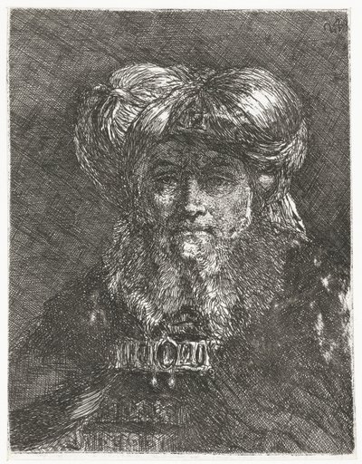 Muž s velkým turbanem Sbírka hlav (název série) Raccolta di Teste (název série) od Giovanni Domenico Tiepolo