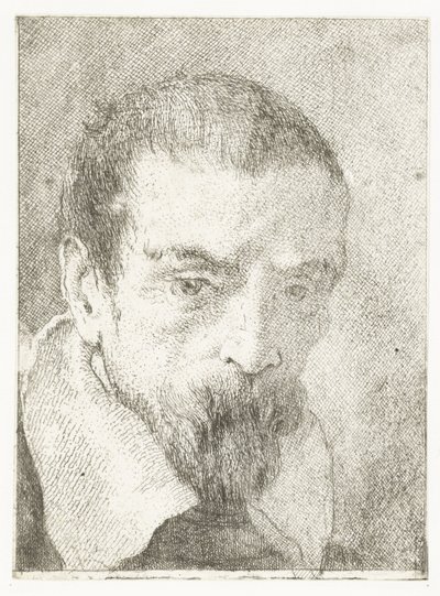 Muž s malým vousem bez pokrývky hlavy Sbírka hlav (název série) Raccolta di Teste (název série) od Giovanni Domenico Tiepolo