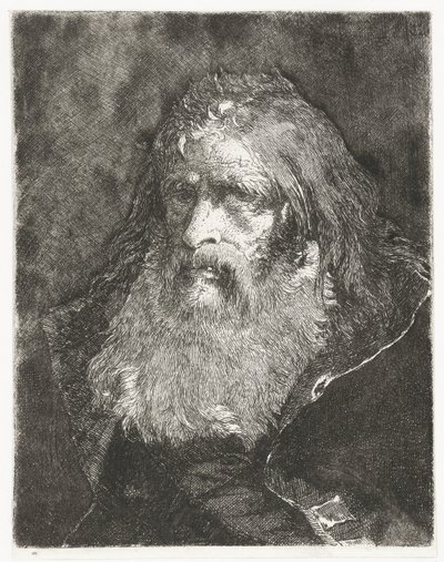 Muž s dlouhými vlasy a bez pokrývky hlavy Sbírka hlav (název série) Raccolta di Teste (název série) od Giovanni Domenico Tiepolo