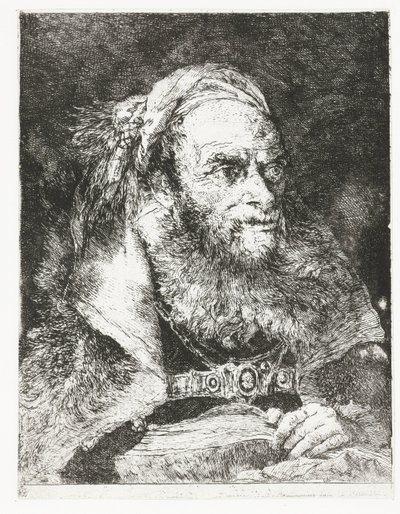Muž s otevřenou knihou Sbírka hlav (název série) Raccolta di Teste (název série) od Giovanni Domenico Tiepolo