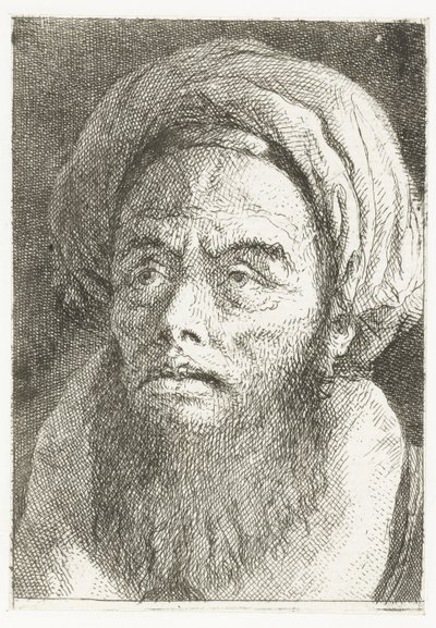 Muž s turbanem Sbírka hlav (název série) Raccolta di Teste (název série) od Giovanni Domenico Tiepolo
