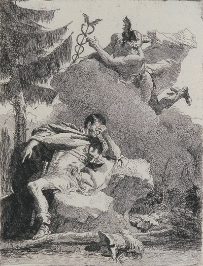 Merkur se zjevuje Aeneovi ve snu, 1757. od Giovanni Domenico Tiepolo
