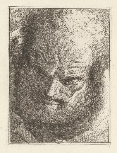 Starý muž dívá se dolů, z Raccolta di Teste (Sbírka hlav) od Giovanni Domenico Tiepolo