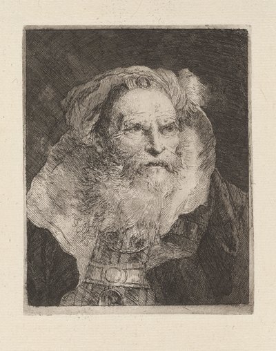 Starý muž meditující, z Raccolta di Teste (Sbírka hlav) od Giovanni Domenico Tiepolo