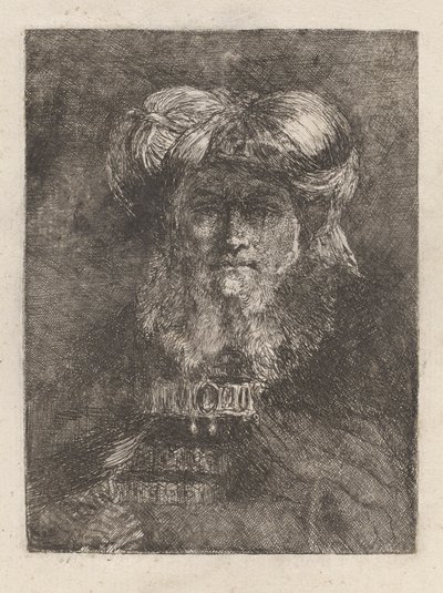Stařec na způsob Rembrandta, z Raccolta di Teste (Sbírka hlav) od Giovanni Domenico Tiepolo