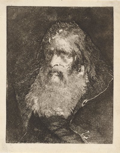 Starý muž s holou hlavou, z Raccolta di Teste (Sbírka hlav) od Giovanni Domenico Tiepolo