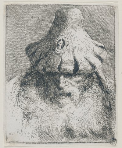 Stařec s kuželovitým kloboukem od Giovanni Domenico Tiepolo