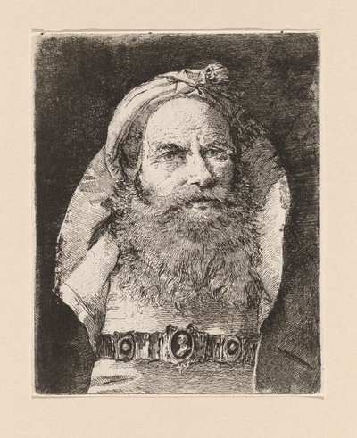 Starý muž s malým turbanem, z Raccolta di Teste (Sbírka hlav) od Giovanni Domenico Tiepolo