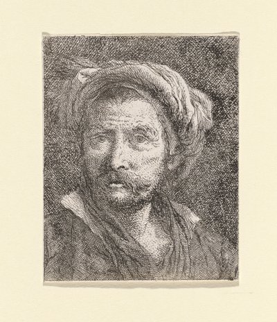 Starý muž s turbanem, z Raccolta di Teste (Sbírka hlav) od Giovanni Domenico Tiepolo