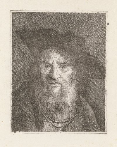 Starý muž s kloboukem, z Raccolta di Teste (Sbírka hlav) od Giovanni Domenico Tiepolo