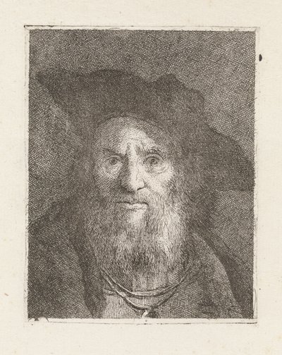 Starý muž s kloboukem, ze sbírky Raccolta di Teste (Sbírka hlav) od Giovanni Domenico Tiepolo