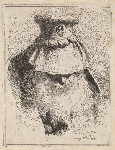 Starý muž s velkým kloboukem, z Raccolta di Teste (Sbírka hlav) od Giovanni Domenico Tiepolo