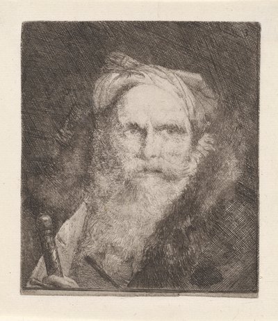 Stařec s mečem, z Raccolta di Teste (Sbírka hlav) od Giovanni Domenico Tiepolo