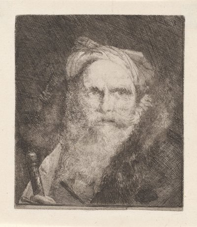 Starý muž s mečem, z Raccolta di Teste (Sbírka hlav) od Giovanni Domenico Tiepolo