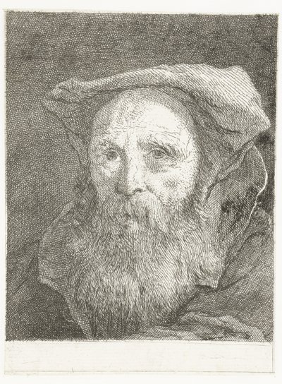 Starý muž s plnovousem a baretem Sbírka hlav (název série) Raccolta di Teste (název série) od Giovanni Domenico Tiepolo