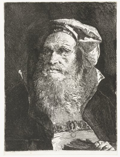 Starý muž s plnovousem a knihou Sbírka hlav (název série) Raccolta di Teste (název série) od Giovanni Domenico Tiepolo