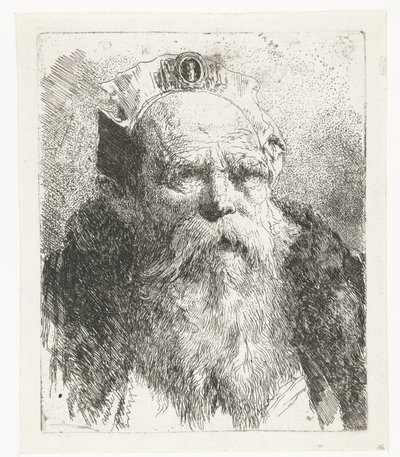Starý muž s vousy a kloboukem se šperky Sbírka hlav (název série) Raccolta di Teste (název série) od Giovanni Domenico Tiepolo
