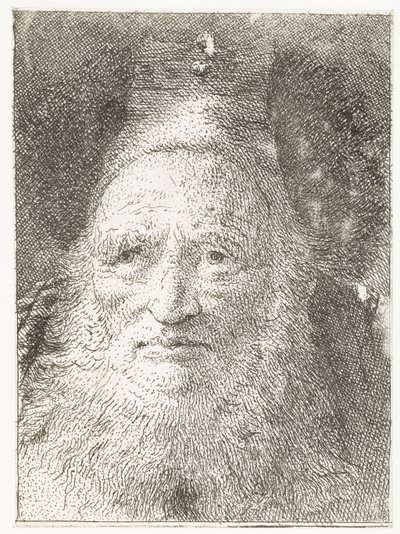 Starý muž s kožešinovou čepicí Sbírka hlav (název série) Raccolta di Teste (název série) od Giovanni Domenico Tiepolo