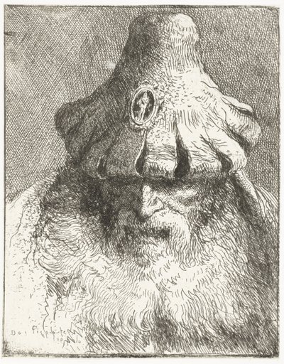 Starý muž v kuželovitém klobouku s rozparkem Sbírka hlav (název série) Raccolta di Teste (název série) od Giovanni Domenico Tiepolo