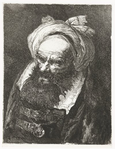 Starý muž s turbanem Sbírka hlav (název série) Raccolta di Teste (název série) od Giovanni Domenico Tiepolo