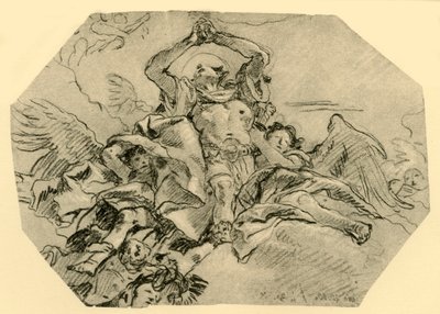Modlící se svatý obklopený anděly, 1762, 1928 od Giovanni Domenico Tiepolo