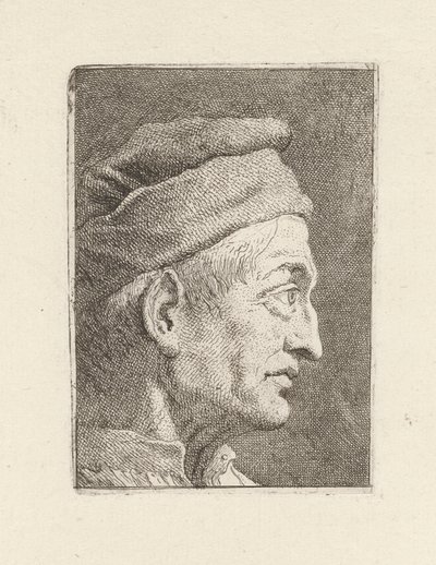 Profil starého muže z Raccolta di Teste (sbírka hlav) od Giovanni Domenico Tiepolo