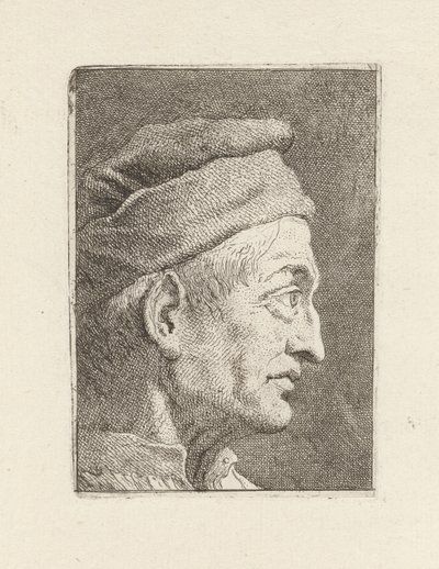 Profil starého muže, ze sbírky Raccolta di Teste (Sbírka hlav) od Giovanni Domenico Tiepolo