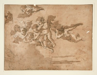 Putti létající v oblacích od Giovanni Domenico Tiepolo