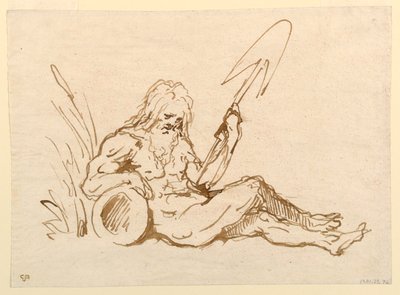 Náčrt říčního boha od Giovanni Domenico Tiepolo