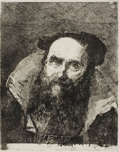 Usmívající se starý muž od Giovanni Domenico Tiepolo