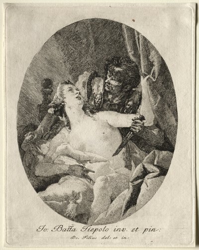 Tarquin a Lukrécie. od Giovanni Domenico Tiepolo