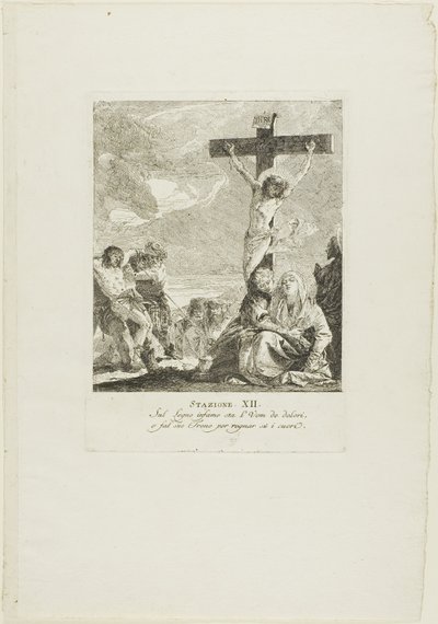 Ukřižování, dvanáctá deska z křížové cesty od Giovanni Domenico Tiepolo