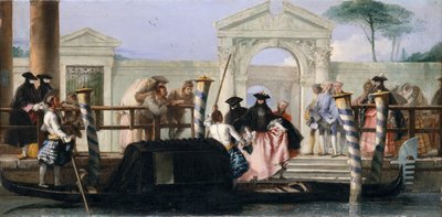 Odjezd gondoly, polovina 60. let 18. století. od Giovanni Domenico Tiepolo