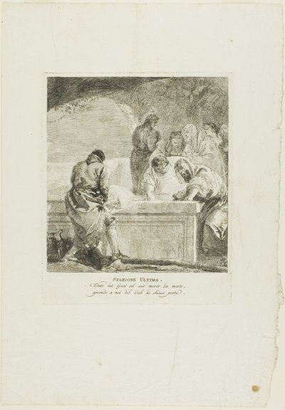 Pohřbívání, čtrnáctá deska z křížové cesty od Giovanni Domenico Tiepolo