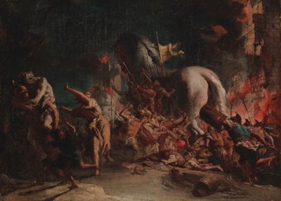 Řekové plenící Tróju od Giovanni Domenico Tiepolo
