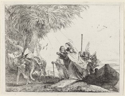 Vylodění Svaté rodiny od Giovanni Domenico Tiepolo