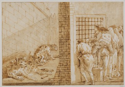 Klec leopardů v zvěřinci od Giovanni Domenico Tiepolo