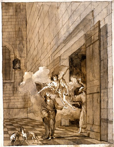 Osvobození svatého Petra a svatého Jana z vězení od Giovanni Domenico Tiepolo
