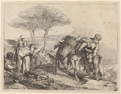 Madonna s dítětem vlevo, se souborem andělů od Giovanni Domenico Tiepolo