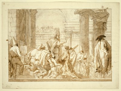 Sňatek Punchinellova otce od Giovanni Domenico Tiepolo