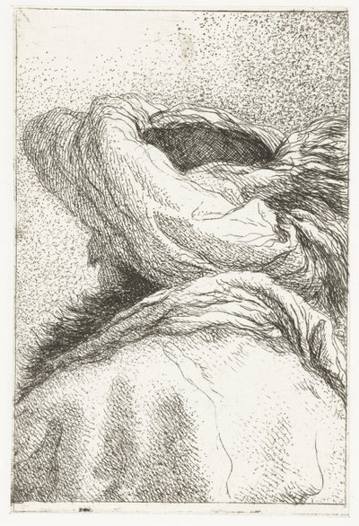 Turecký muž s hlavou odvrácenou v turbanu Sbírka hlav (název série) Raccolta di Teste (název série) od Giovanni Domenico Tiepolo