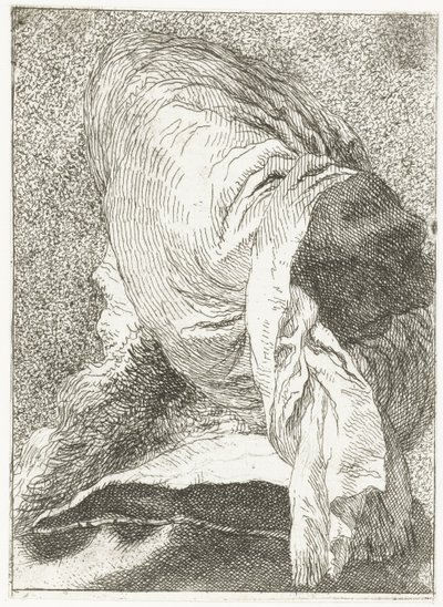 Turecký muž s hlavou odvrácenou v turbanu Sbírka hlav (název série) Raccolta di Teste (název série) od Giovanni Domenico Tiepolo