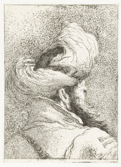 Turecký muž s turbánem od Giovanni Domenico Tiepolo