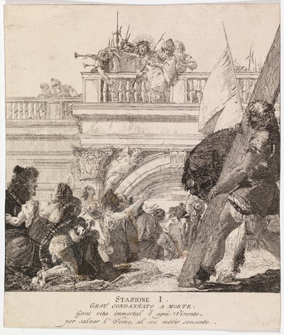 Via crucis - stanice I. Ježíš je odsouzen k smrti od Giovanni Domenico Tiepolo