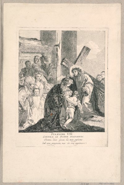 Via crucis - stanice VIII, Utěšuje plačící ženy od Giovanni Domenico Tiepolo